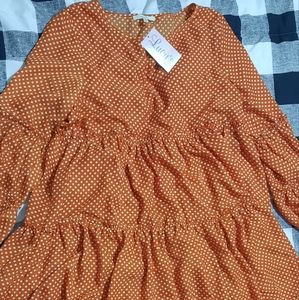 Orange and White Polkadot Dress